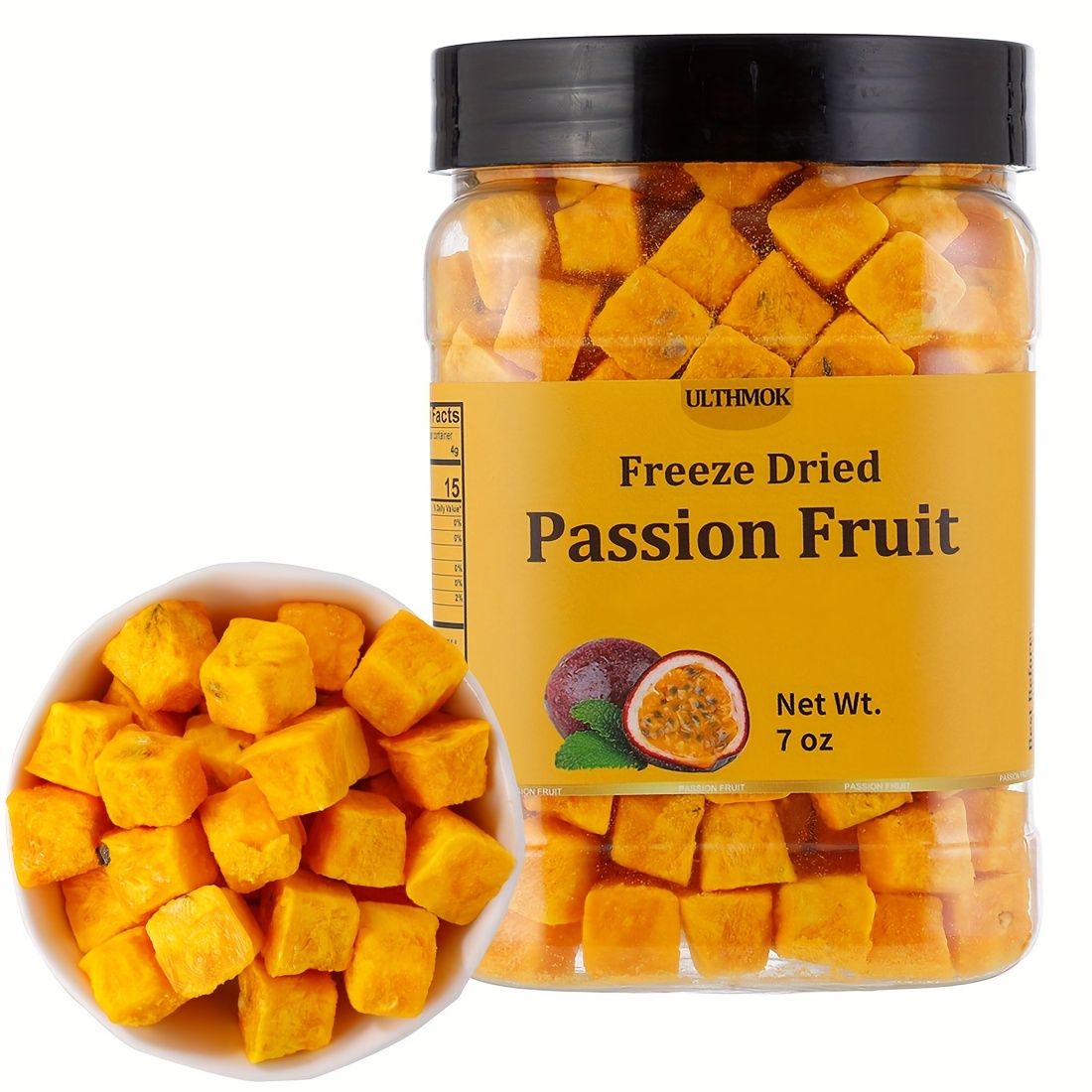 TEMU Premium Freeze Dried Passion Fruit 7oz/199g | 100% Pure, Dried Fruit Snacks, Party Snacks, After Class Snacks, Breakfast Mix Yogurt, Good For