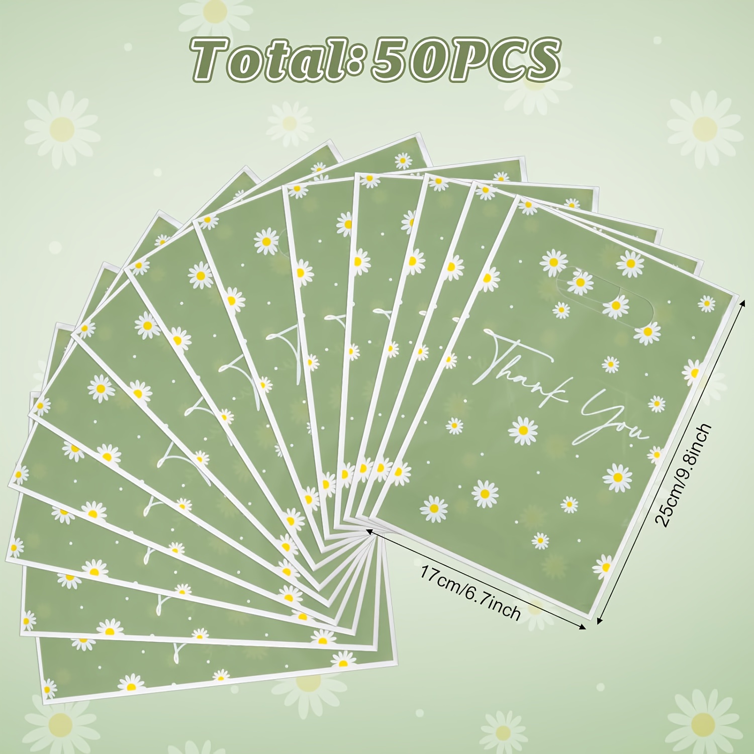 50pcs Daisy Thank You Gift Bags For Spring, Ideal For Moms, Grandmothers And Wives