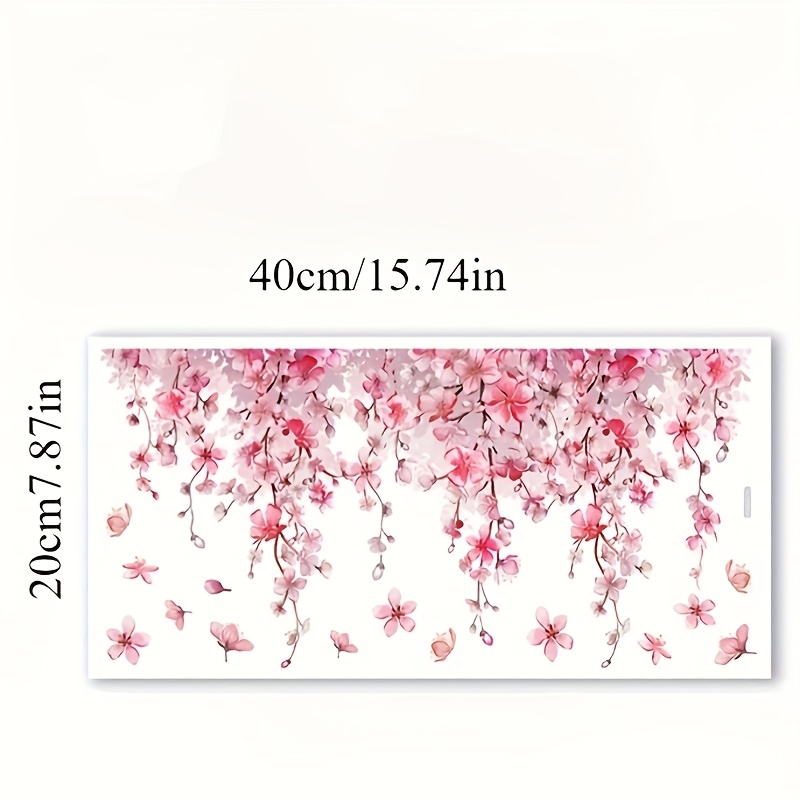Creative Pink Flower Electrostatic Window Sticker Double-sided Printing Window Sticker Home Wall Sticker