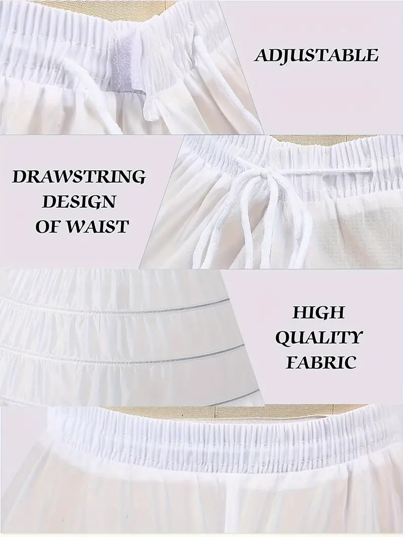 романтичная свадебная пышная юбка из полиэстера с кринолином и стальными кольцами для свадебных, подружек невесты, вечеринок, регулируемой талией и кружевным подолом, детали 5