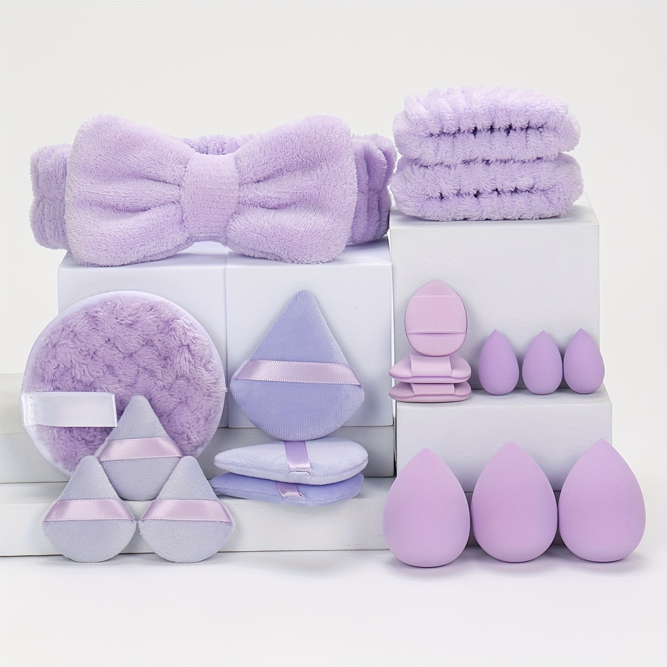 TEMU 19pcs Headband Set, A Multifunctional Makeup Tool That A More And Seamless Base Makeup Application, Preventing Uneven Application. Apply Makeup
