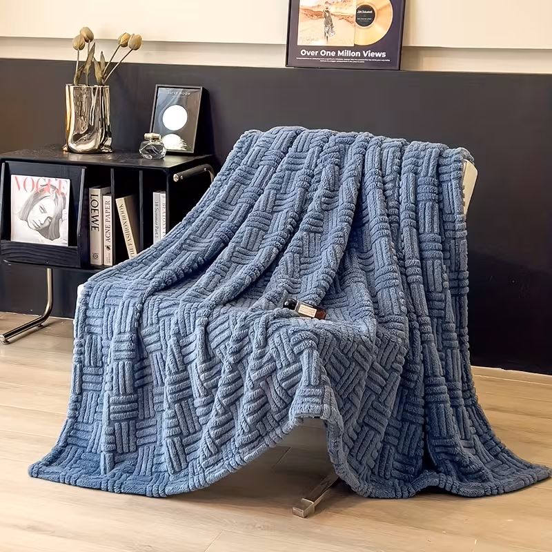 1 luxurious milk velvet jacquard blanket with geometric pattern soft warm beige friendly suitable for use in autumn and winter suitable for bedrooms and guest rooms sofa the perfect christmas gift sofa throw blanket bedroom Product details 13