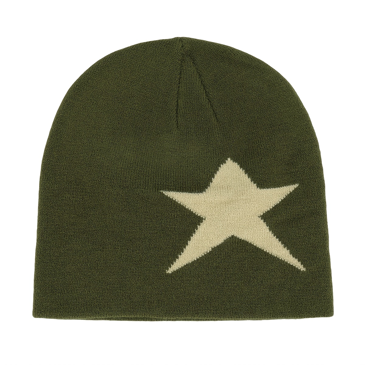 1pc Star Pattern Jacquard Hat Women Men Autumn Winter Outdoor Riding Cap Warm Brimless Cap Skiing Y2k Beanies