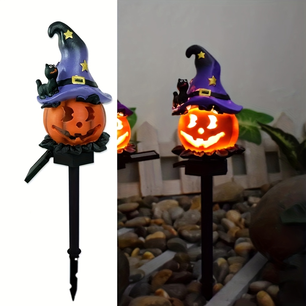 Lamp Pumpkin Lawn Light Led Outdoor Lighting Decorative Landscape Light Solar Garden Lamp Resin Craft For Courtyard Garden Lawn Path Holiday Decoration Halloween Festival Party