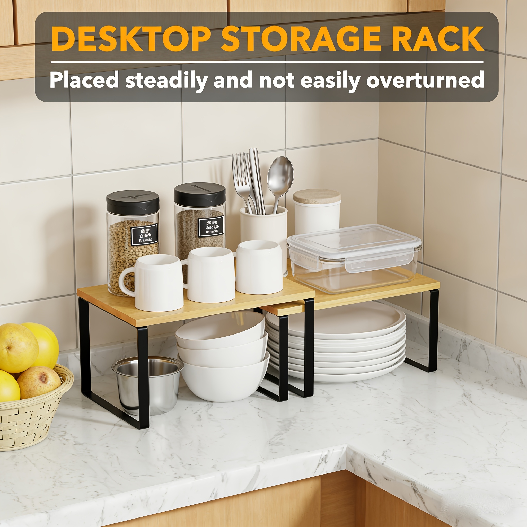 Desktop Storage Rack, 4 , Reasonable Storage, Convenient Use, Efficient Use Of Space, Used To Store Seasonings, Suitable For Multi-functional Storage Rack For Kitchen And Bathroom