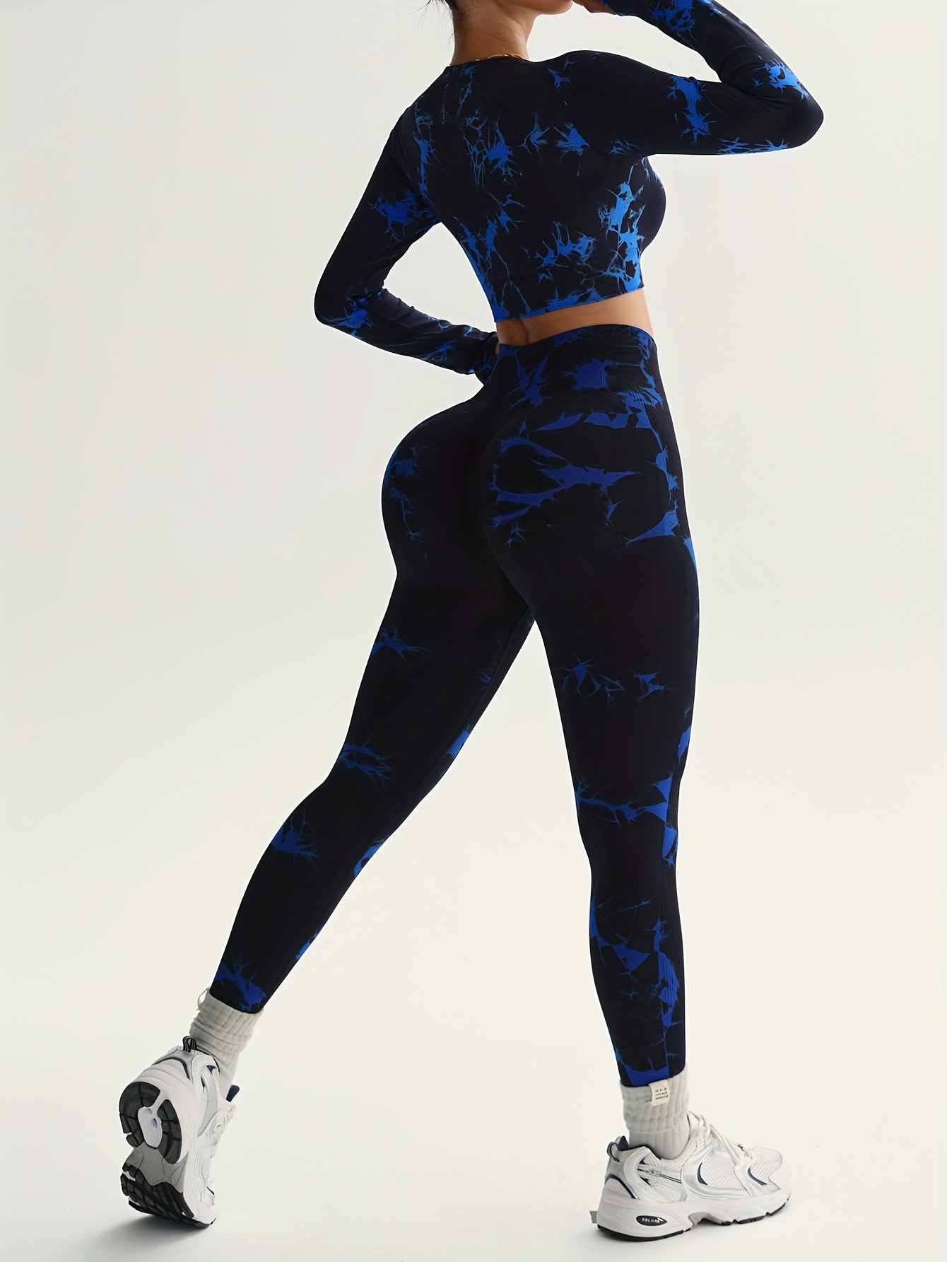 Women'S New Seamless Tie Dye Sports Pants with Leggings, Suitable for Waist Cinching, Belly Tightening, Hip Lifting, And Leg Shaping, Suitable for Outdoor Sports, Fitness, Running, And Yoga Wear, All Season Version