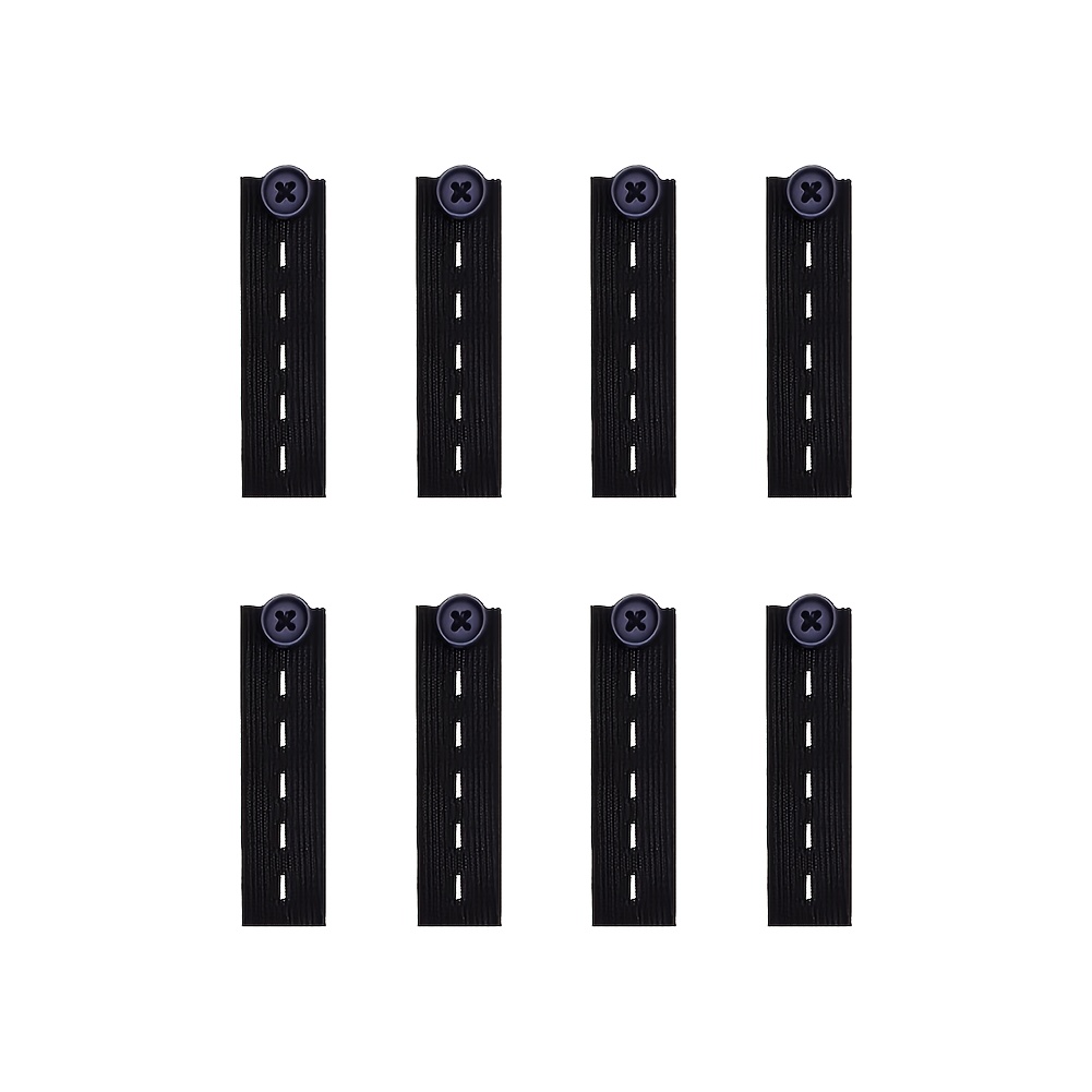 TEMU 8pcs Elastic Waist Extenders Adjustable Waistband Expanders For Men And Women Jeans Trousers Button Extender Garment Additions
