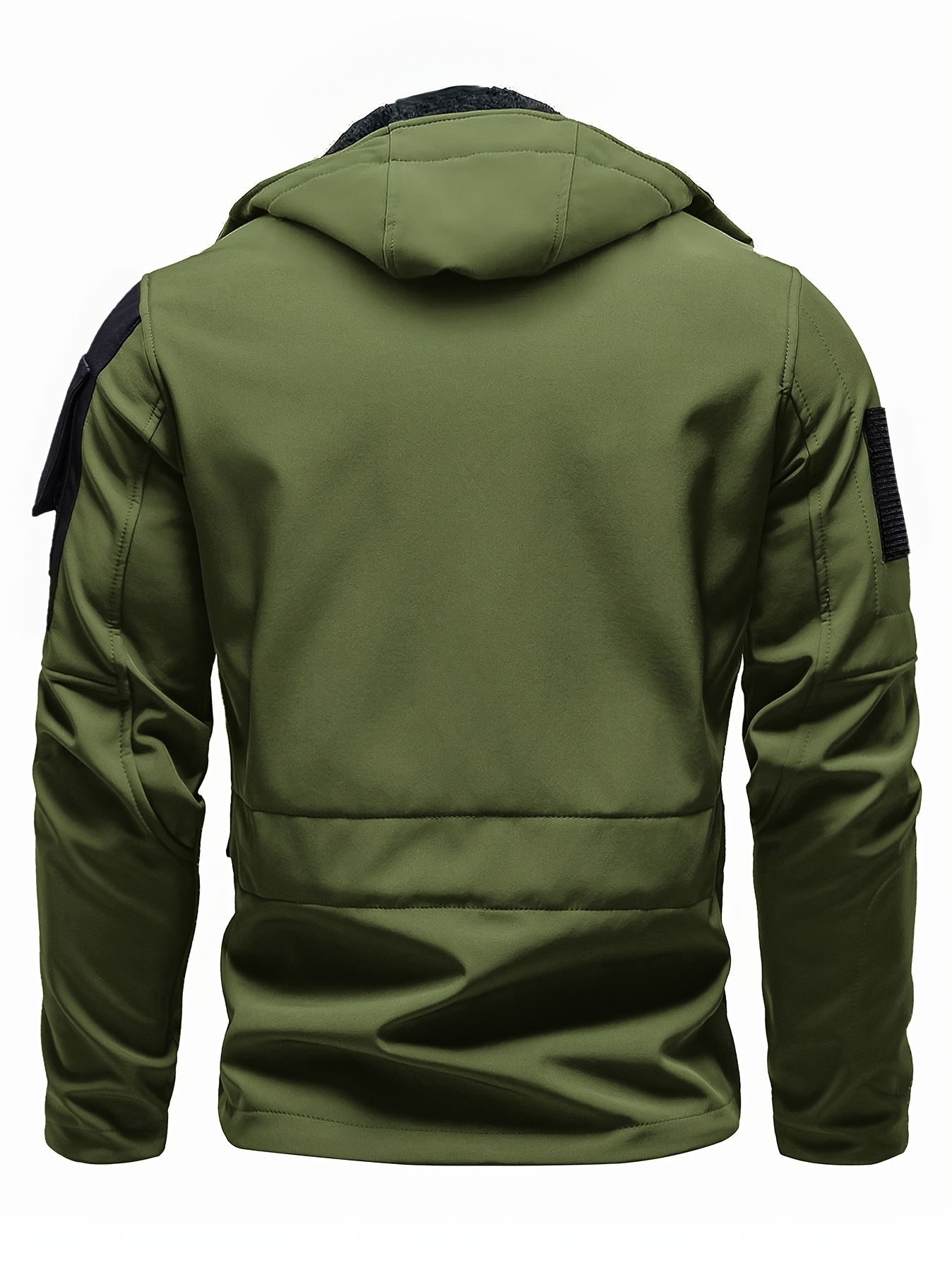 1pc Men's Waterproof Lightweight Soft Shell Jacket with Hood & Multiple Pockets - Thermal Insulated Outdoor Coat for Hiking, Camping, Casual Wear - Machine Washable, Regular Fit (Winter/Spring/Fall), Versatile Travel Jacket | Full Zip Jacket | Durable Zipper, Winter Camping Gear