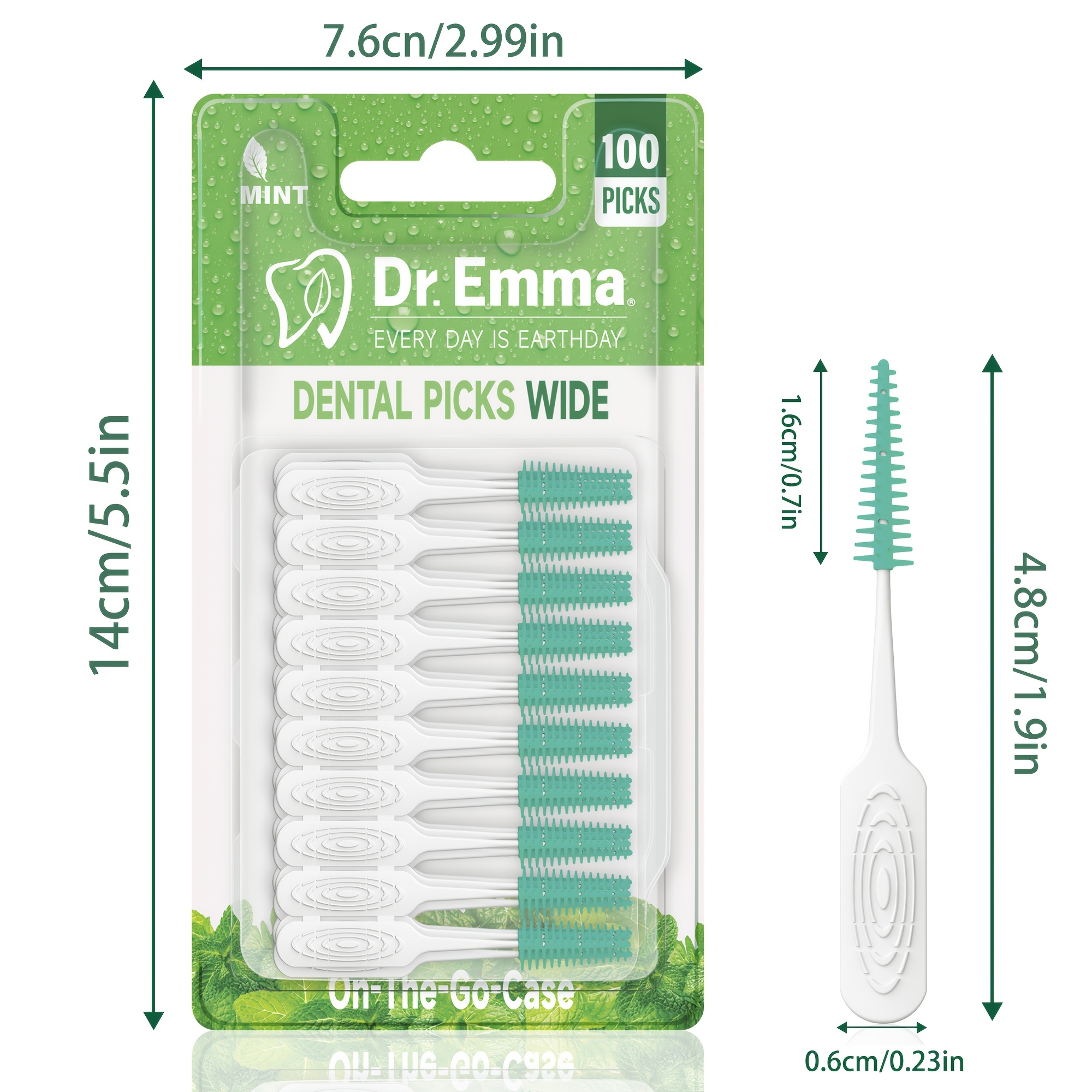 Wide Mint-Flavored Dental Picks, 100pcs