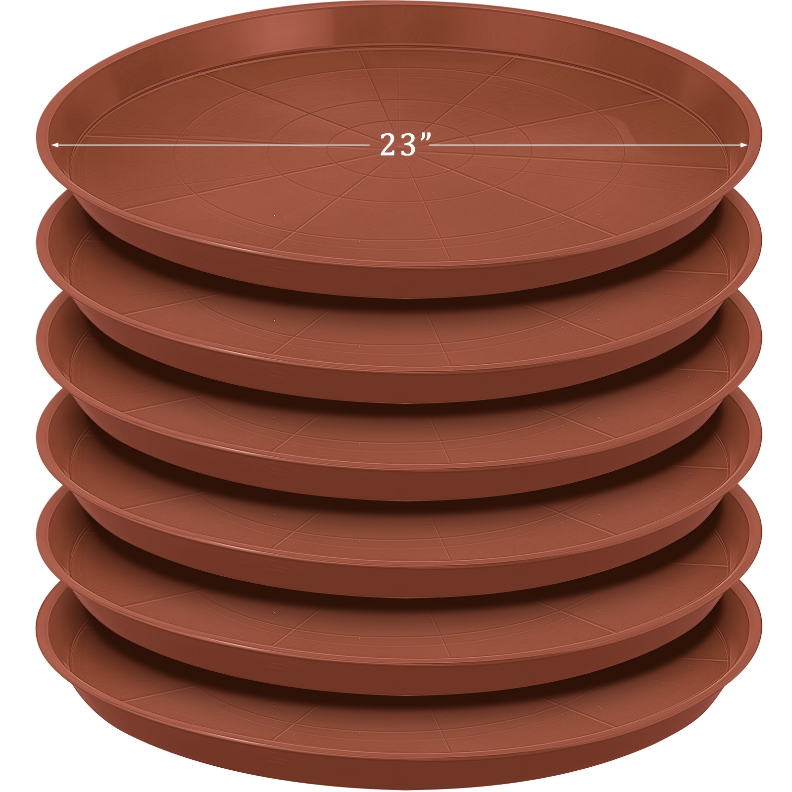 6 pack plastic plant saucer heavy duty planter saucers large plant pot  saucers plastic water trays for indoors and outdoors flower drip (black, 25  inch) | Shop Trends | Temu