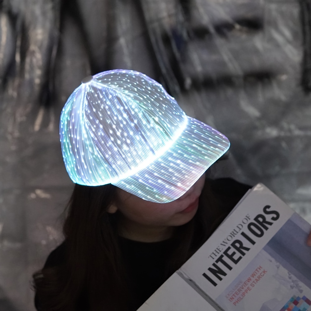 

1pc Led Up Hat - Glowing Cap - Rechargeable Usb - For , Christmas