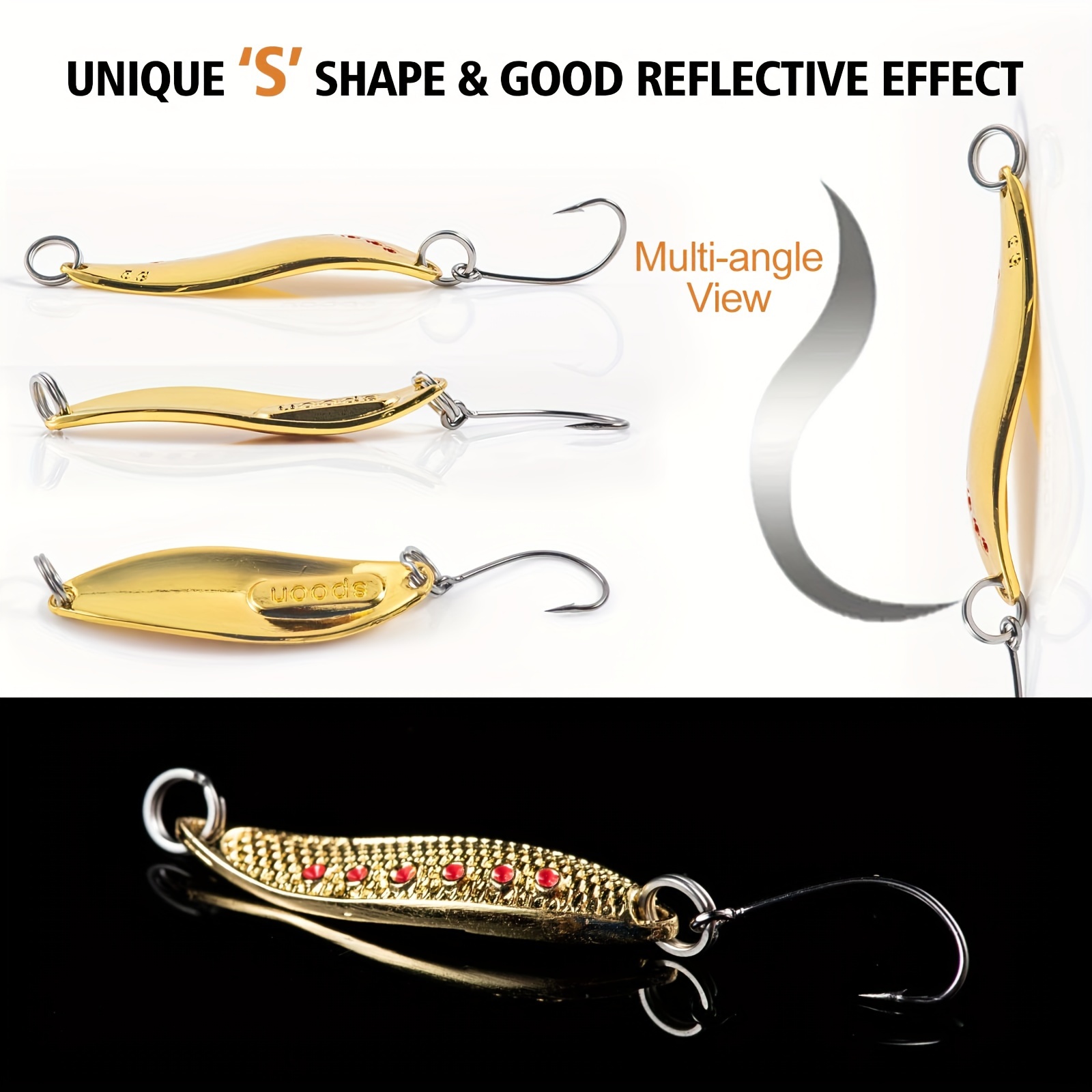 Fishing Lure Set Spoon shaped Lure Single Hook Metal Zinc - Temu