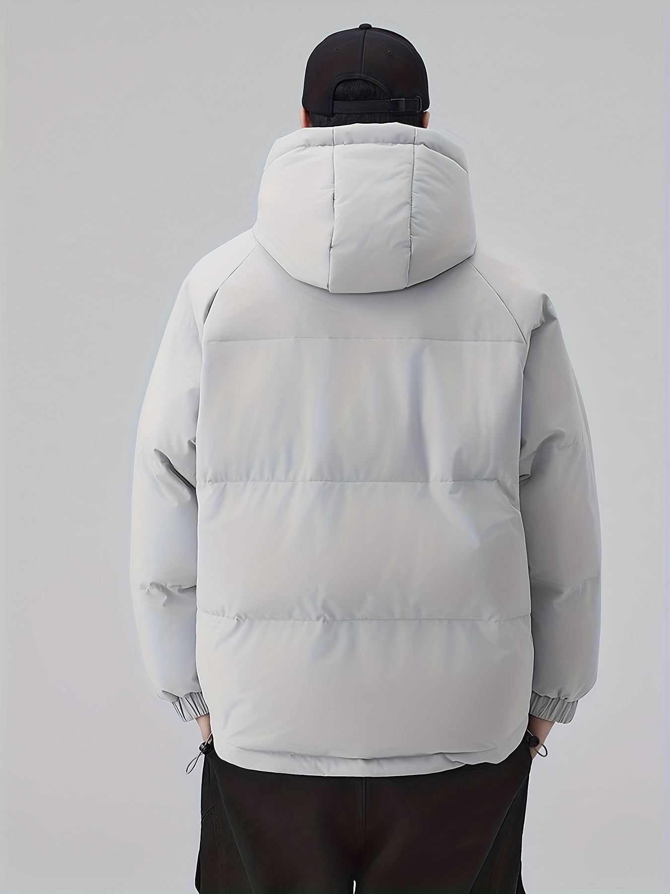 Men's Vintage Patchwork Padded Hooded Jacket, Thickened & Warm