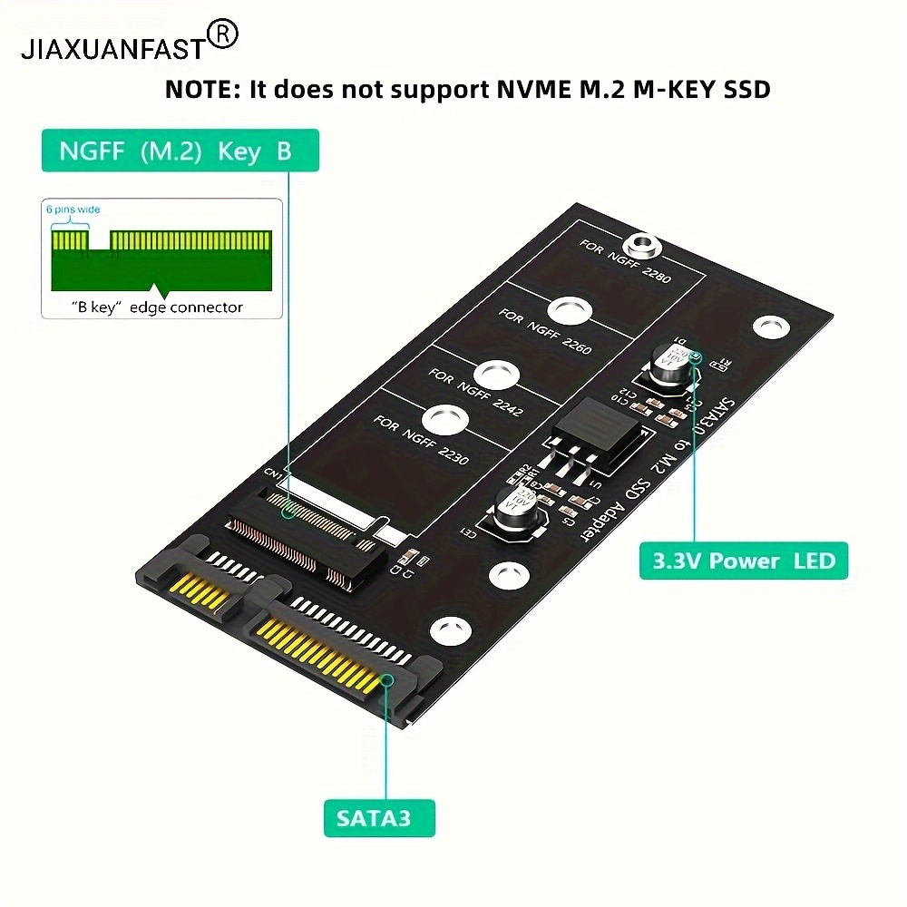 

M.2 Ngff Ssd To Sata 3.0 Adapter Card Converter: Boost Your Storage With B&m Key Protocol Solid State Disk Drive 2230, 2280, 2242