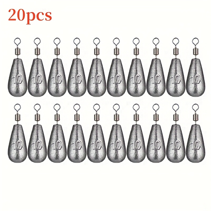 Image of 20pcs/lot Fishing Weight Sinkers 3.5g 5g 7g 10g 14g Teardrop Sinker With Swivel Soft Bait Sinker Fishing Tackle Additions Line Sinkers Hook Connector