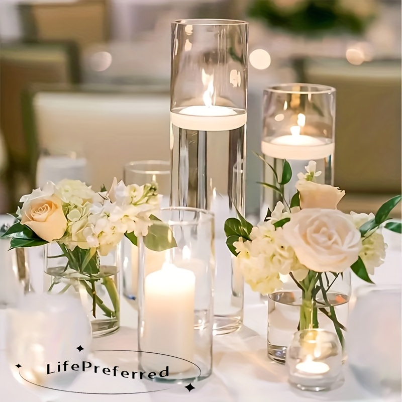 SUPMIND Set di 12 Vasi in Vetro Trasparenti per Fiori - Mini Vintage per Centrotavola, Matrimoni, Casa, Decorazione da Tavolo
