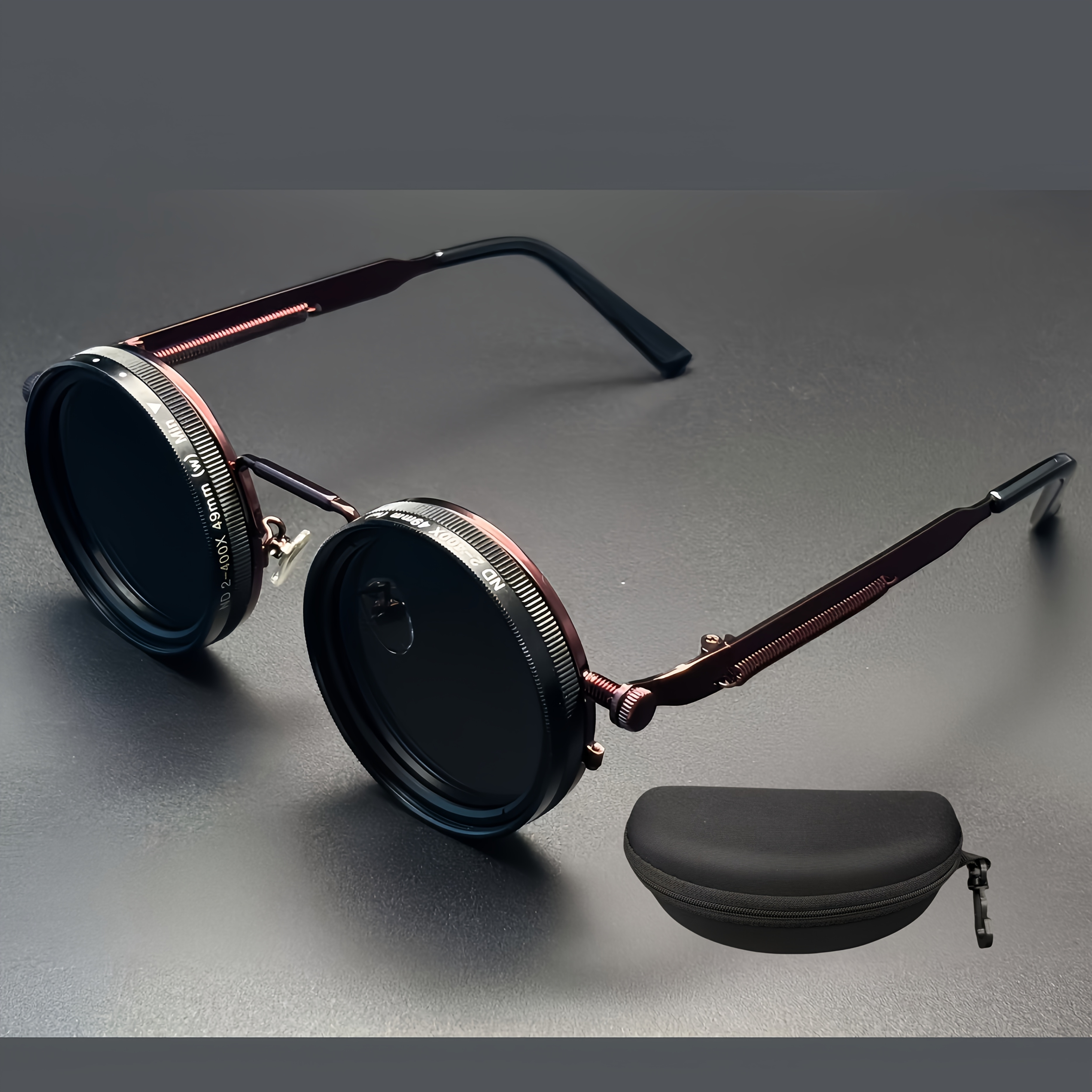 item picture new aluminum magnesium fashion glasses vintage novelty adjustable eyewear for daily wear parties unisex holiday gift for christmas halloween graduation season   premium glasses case and cleaning cloth
