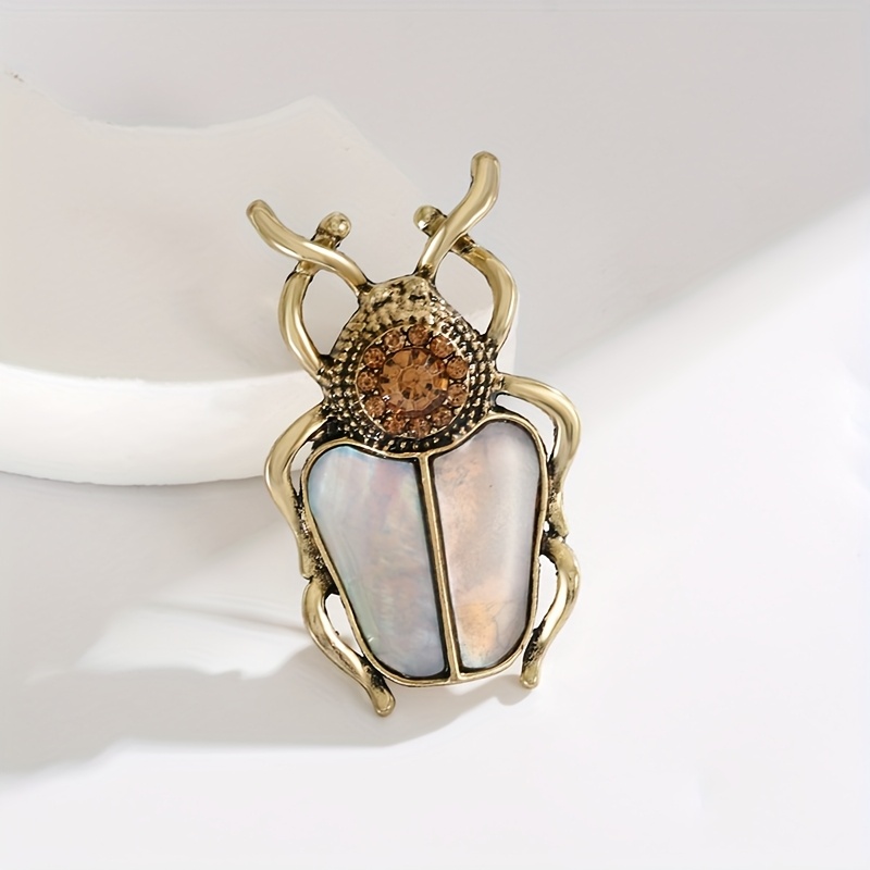 TEMU 1pc European And Vintage Brooch, Exquisite High-end Insect Alloy Flower Accessory