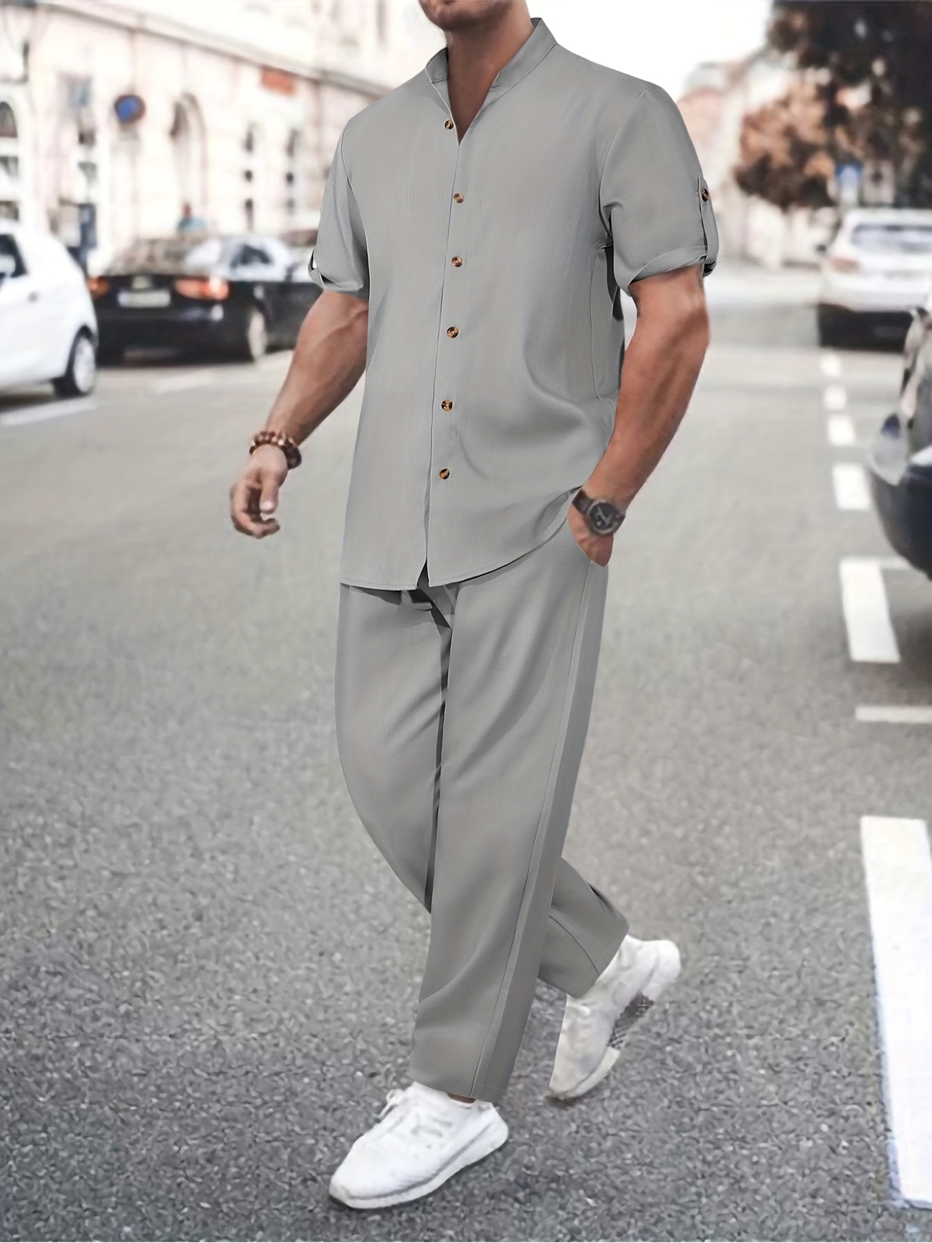 Ensemble Dégradé Homme 2025 - T-shirt Col Rond Et Short Assorti, Tenue Décontractée Et Tendance Pour Look Urbain Stylé