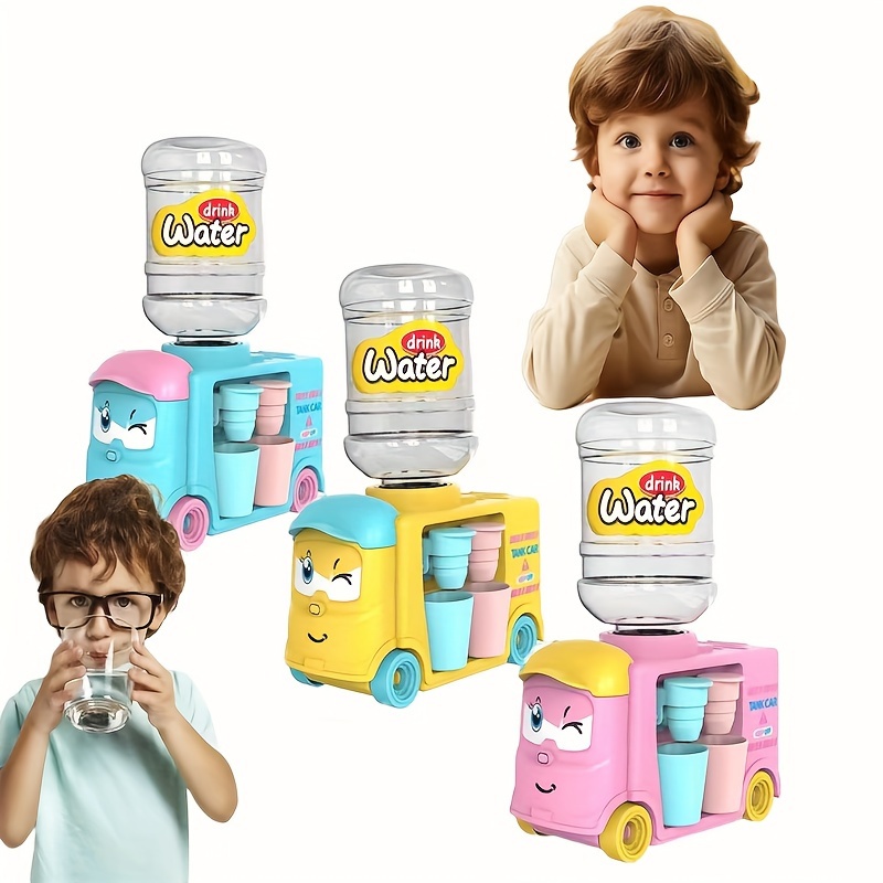 

1pc Water Dispenser Mini Toy Can Drink Water Kitchen Play House Beverage Machine Birthday Gift For Boys And Girls (sleeved Under Bucket With Random Color)