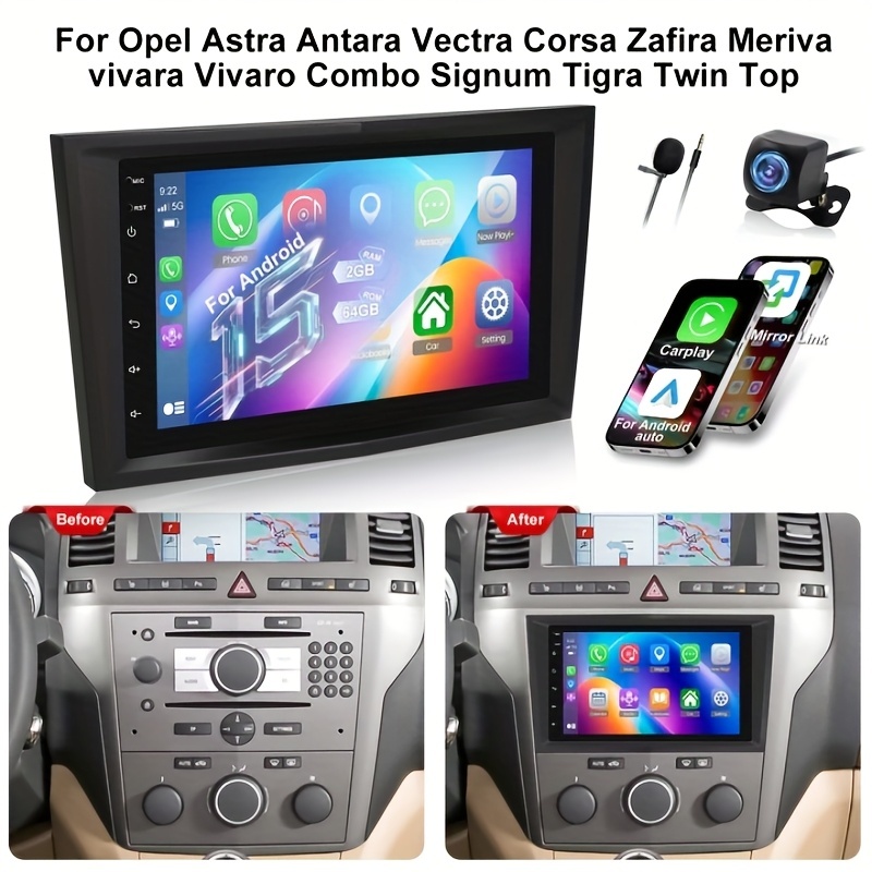 Image of 15 2gb +64gb Car Multimedia Player, 7-inch Screen Car Stereo Radio With / Auto/gps/wifi/fm/rds Radio//steering Wheel Control/ With Ahd Camera& Mic For Black Friday&halloween Gift