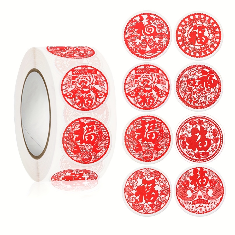 

500pcs 2025 Snake Chinese New Year Stickers - , Traditional Design For Lunar New Year Decorations, Envelopes, Gifts & Crafts, Snake Gifts