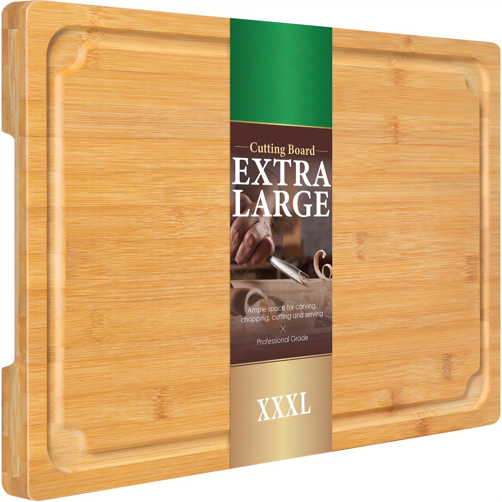 

3xlarge Cutting Board, 24" Bamboo Cutting Boards For Kitchen With Juice Groove And Handles Kitchen Chopping Board For Meat Cheese Board Heavy Duty Serving Tray