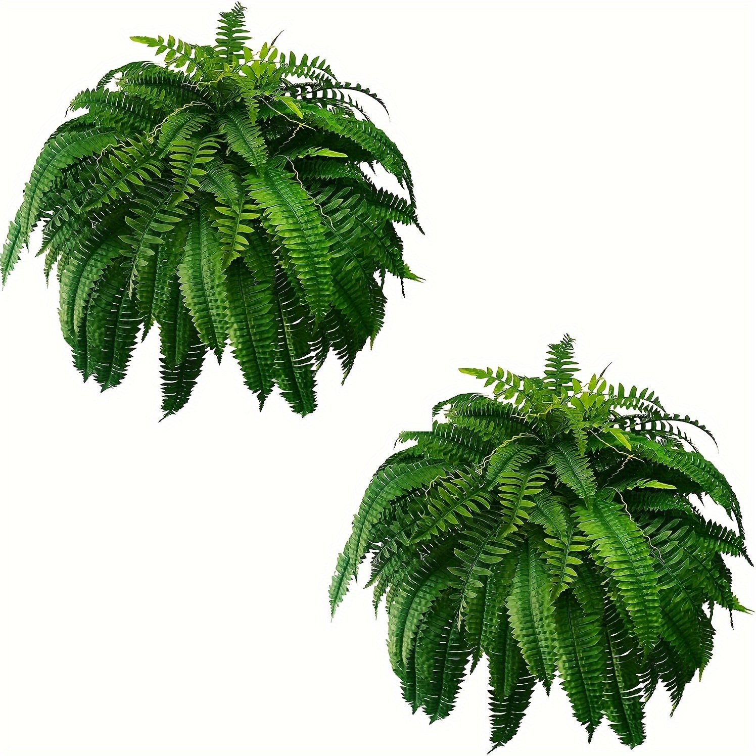 

2pcs Uv-resistant Artificial Boston Ferns - Lifelike Greenery For Indoor & Outdoor Decor, Porch, Window, Office, Patio, Living Room, For Spring