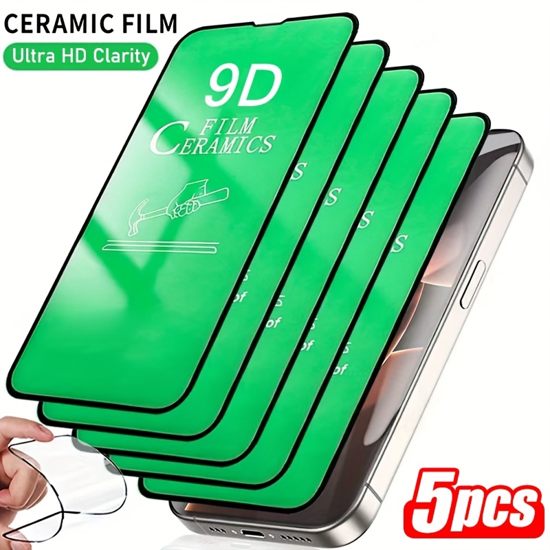 TEMU 5pcs Hd Soft Compatible With Iphone 17 Pro Max/17 Air/16/16e/15/14/13/12/11/16 Pro Max/15 Pro Max/plus/x/xs Max/xr/xs Not Glass, High Scratch