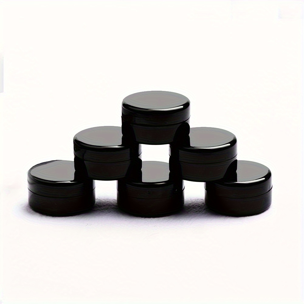 

100pcs, 3g Mini Black Cosmetic Cream Jars With Lids, Portable Travel Sample Containers, Pure Black Ps Plastic Pot For Eye Cream, Ointment, Makeup Subpackage Bottles