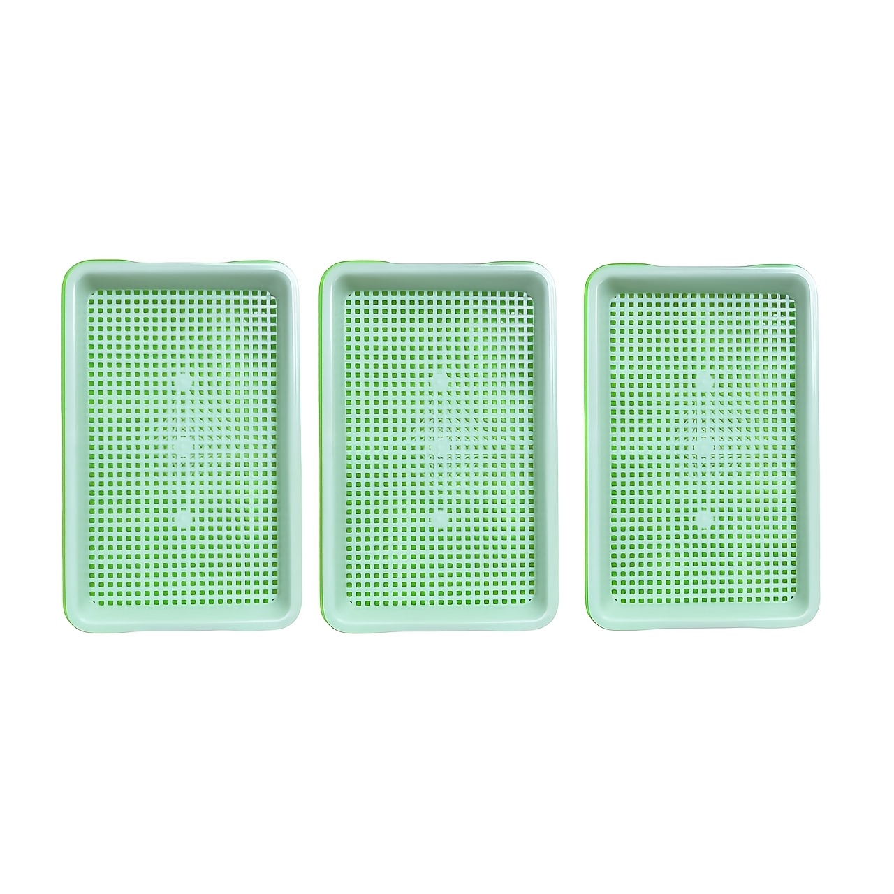 TEMU Set Of 3 Quick-sprouting Seed Pots With 6pcs, Modern Grid Plastic Trays For Growth - Suitable For Peas, Beans, Wheat, And Pet Herbs | With