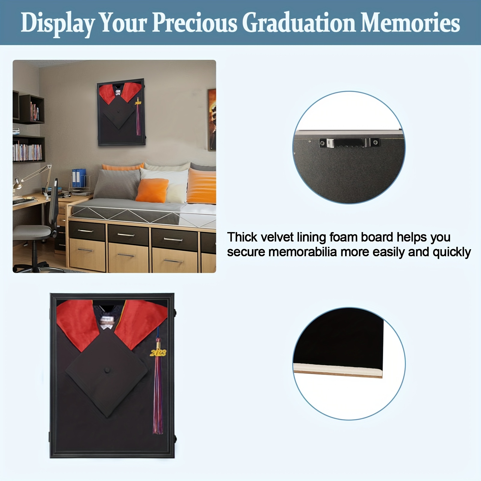 graduation shadow box graduation gown display wall mount - Temu