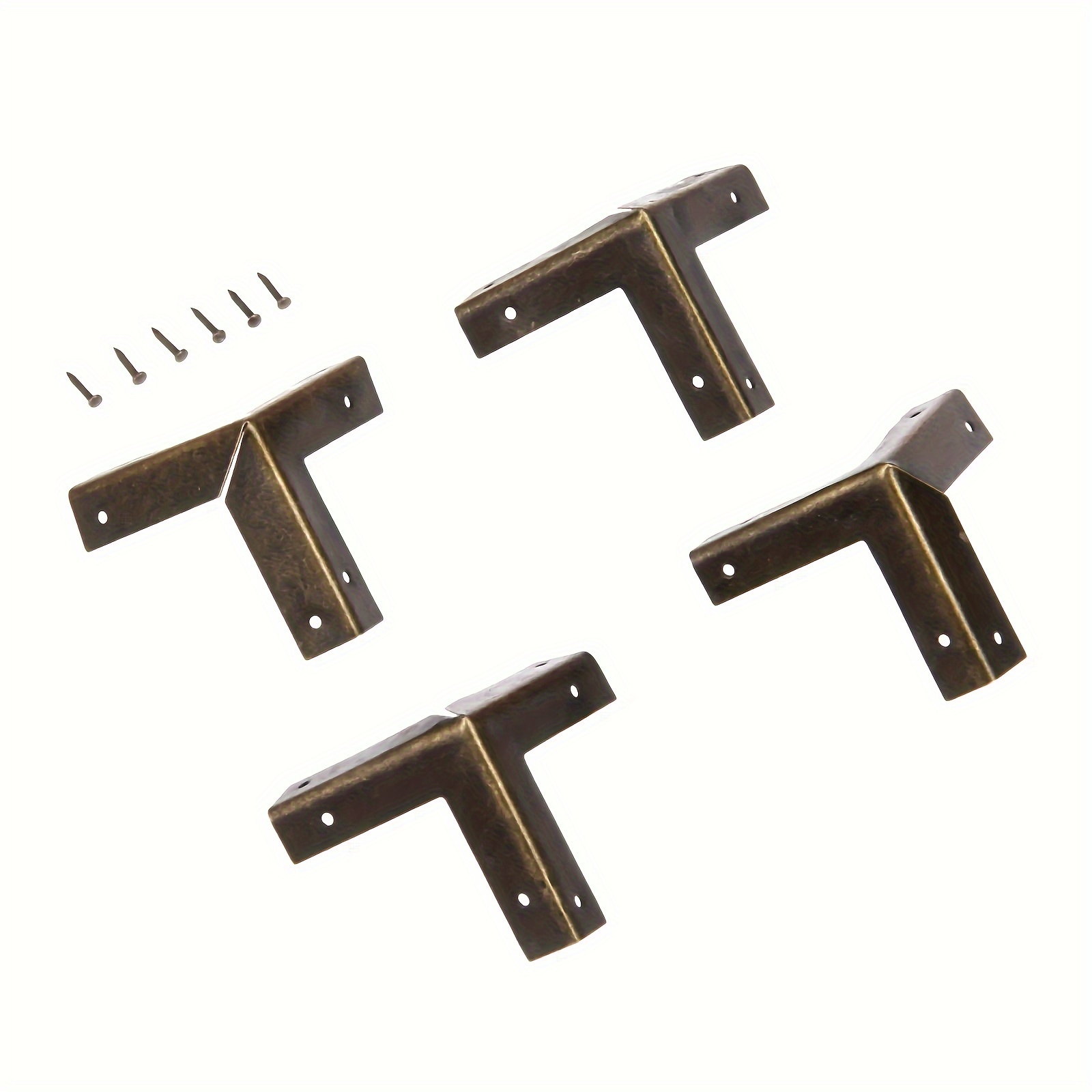 4pcs Antique Bronze Corner Protectors Wooden Box Wine Box Protector Furniture Hardware Cover Triangle Corners
