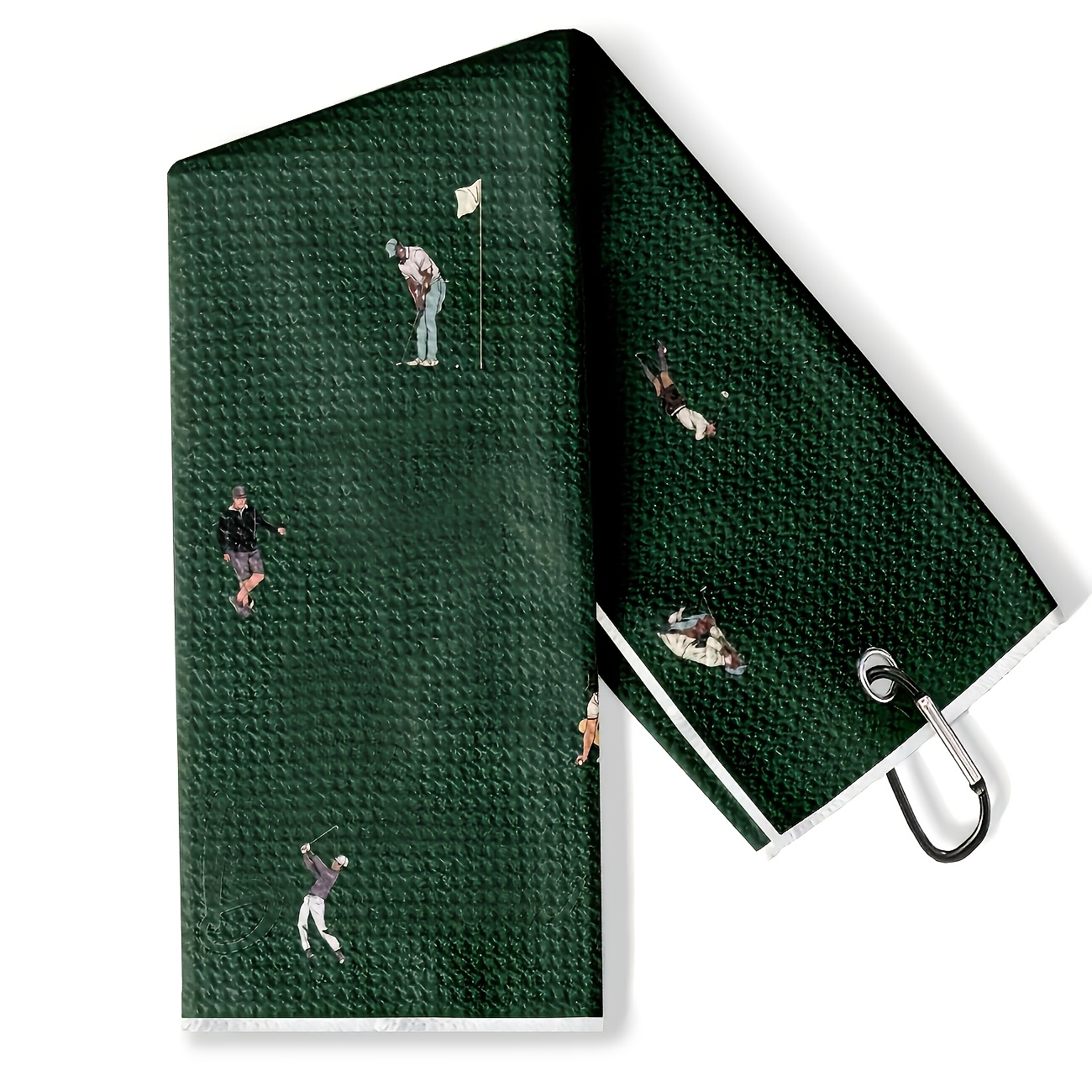 TEMU Serviette de golf amusante avec motif imprimé sur le thème du golf, représentant de des golfeurs masculins et féminins qui frappent, poussent et
