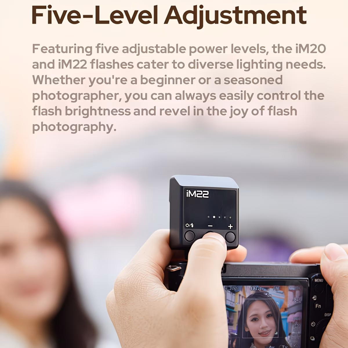 im20 esterno per fotocamera con hot shoe, batteria integrata usb-c, xenon e portatile, compatibile con sony, , nikon, , , panasonic dslr/fotocamere mirrorless (compatibile con hot shoe) Dettagli dell'articolo 4