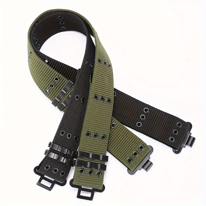 

Utility, Adjustable Canvas Belt - , Breathable & Comfortable With Metal Eyelet Detail - Sports & Outdoor Activities, Army Green,