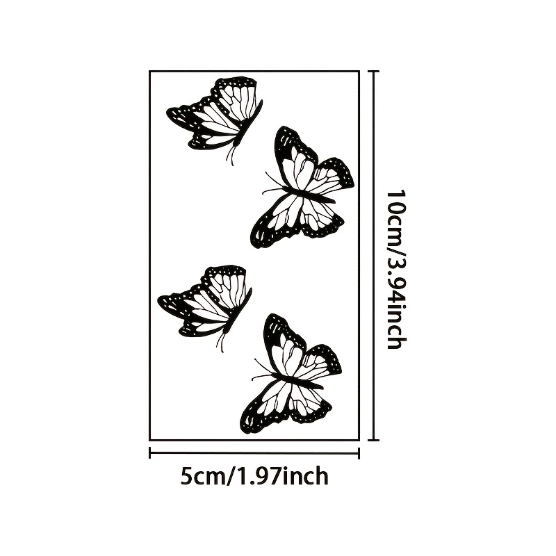 Black and White Butterfly Temporary Tattoos, Artistic Design