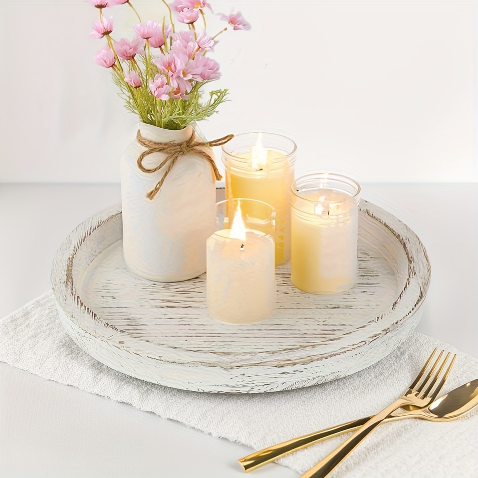wooden tray centerpiece sold on Temu United States