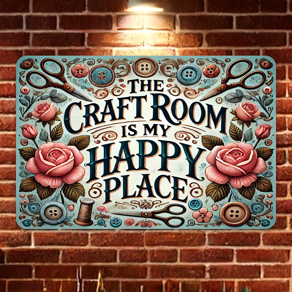 

Craft Room Is Place" Vintage Aluminum Sign - Waterproof & Dustproof, Home, Garage, Kitchen, Bar Decor - Unique Gift For , 8x12 Inches