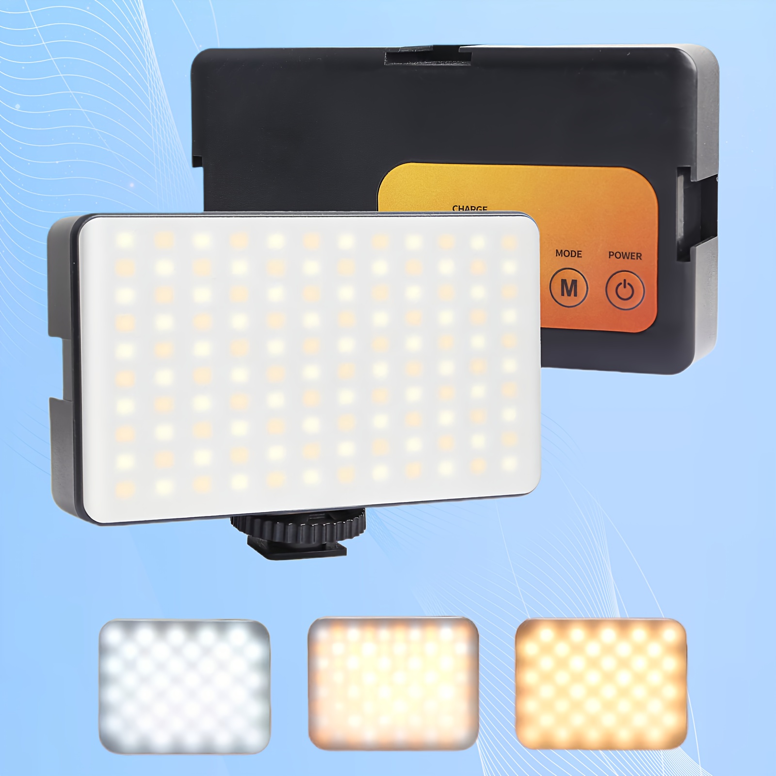 

Led Video Light, Portable Photography Lighting With 3 Cold Shoes, 98cs Led Beads, For Phones, Cameras, Laptops, For Ipad - Selfies & Video Conferences