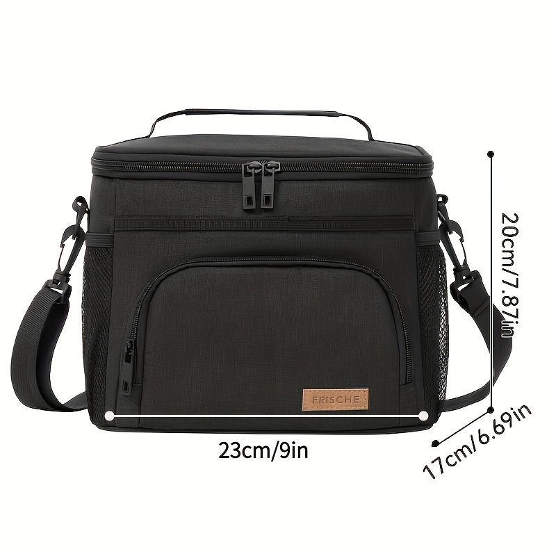 TEMU Large Capacity Insulated Lunch Bag, Cooler Bag With Top Handle And Adjustable Shoulder Strap, Lunch Box For Women Men, Bento Box For Work,