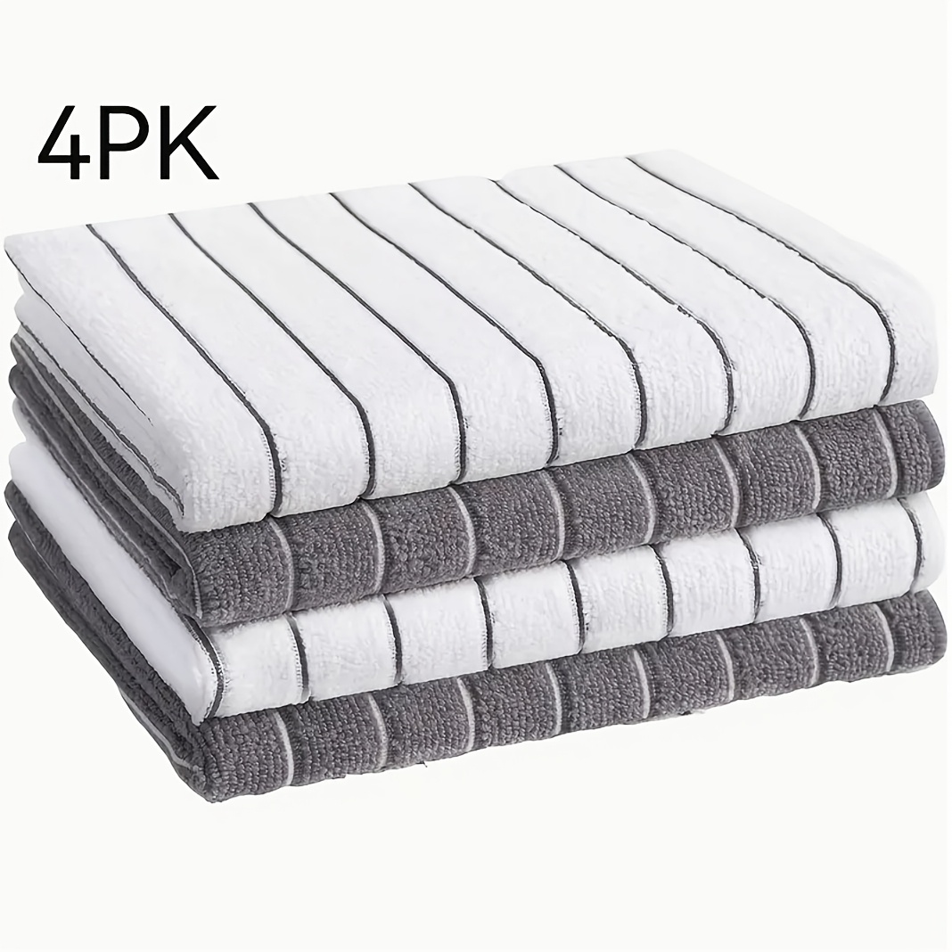 TEMU Super Absorbent Microfiber Kitchen Towels - Rapidly Suck Up Liquids With Stylish Extra-wide Gray And , Extra-thick, Durable For Effortless