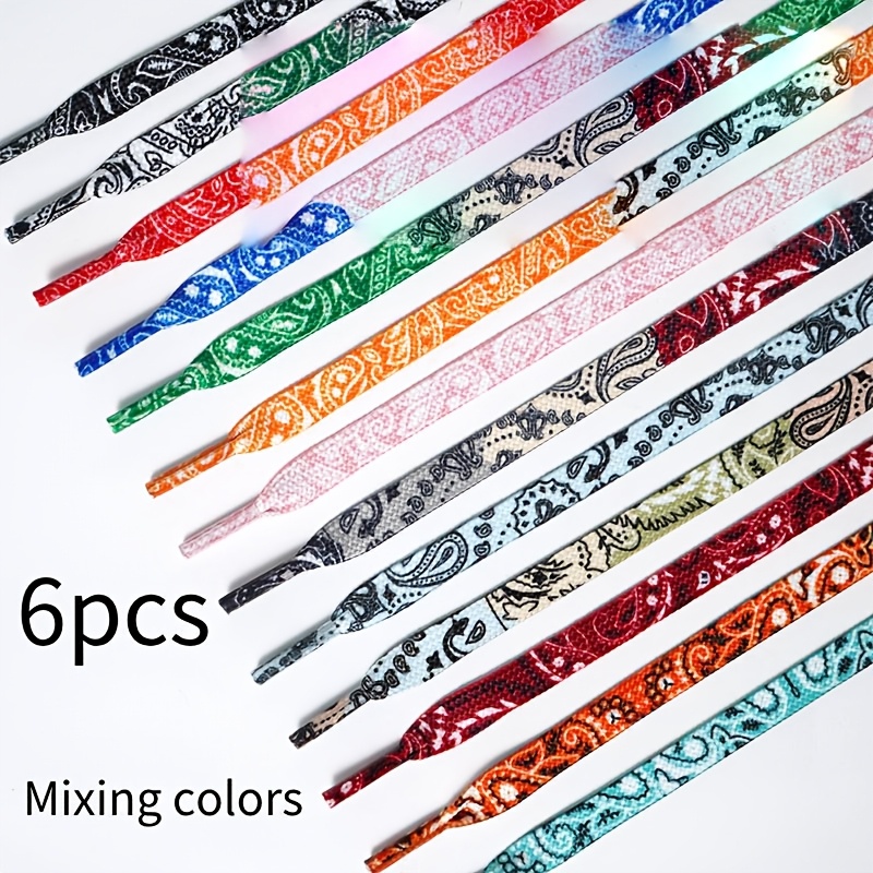 

Set Of 6pcs (3 Pairs) Of Classic Flat Shoelaces In Colors, Ideal For Skate Shoes, Casual Footwear, And Sneakers. Daily Use And An Gift For And Fashion Fans.