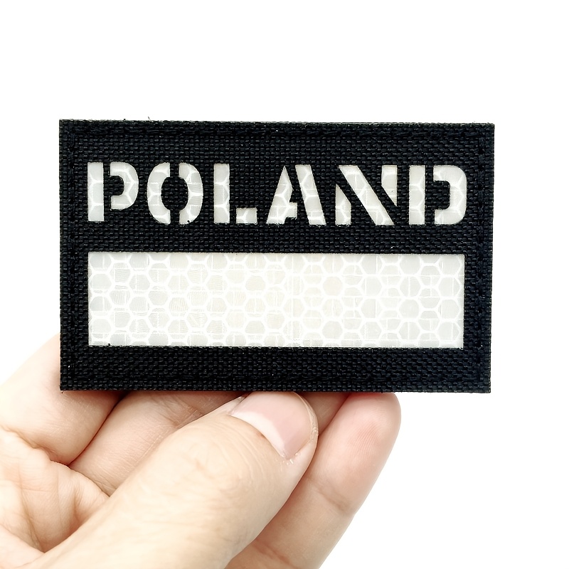 

1pc Nylon Reflective Poland Flag Patch, Fastening System For Visibility, Backpack Accessory|reflective Flag Patch| Nylon Material