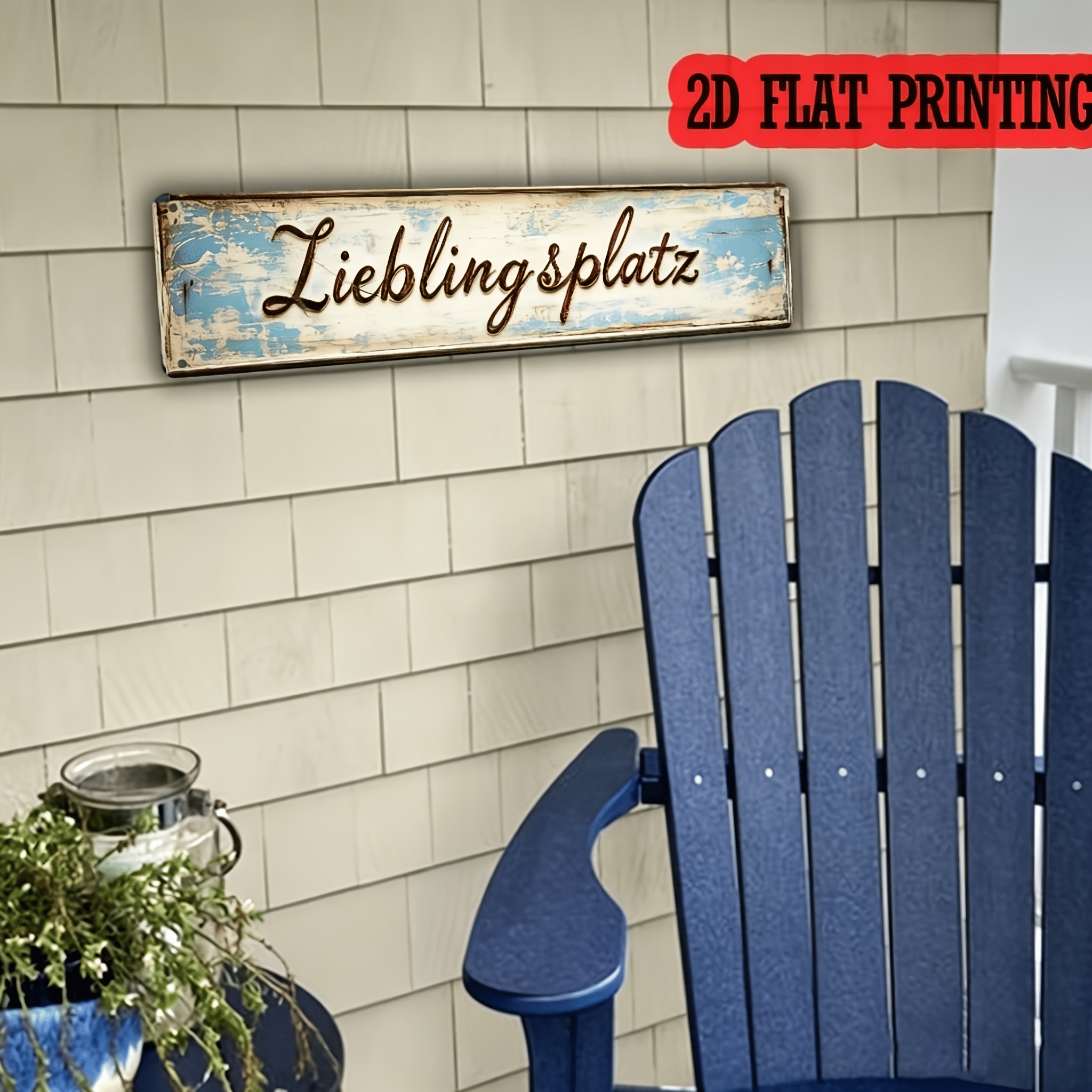 Image of 2d Flat, 1pc Vintage German "" Metal Wall Sign - 4x16 Inch Retro Iron Plaque Suitable For /outdoor Use, Housewarming Gift, Porch, Garden, Fence & German-themed, 2d Flat