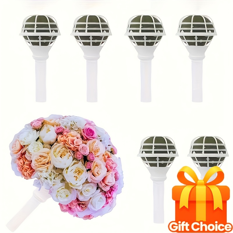 TEMU 2pcs Bouquet Bracket, Diy Wedding Bouquet Kit, With Foam Bouquet Bracket, For Wedding Bouquet Supply And