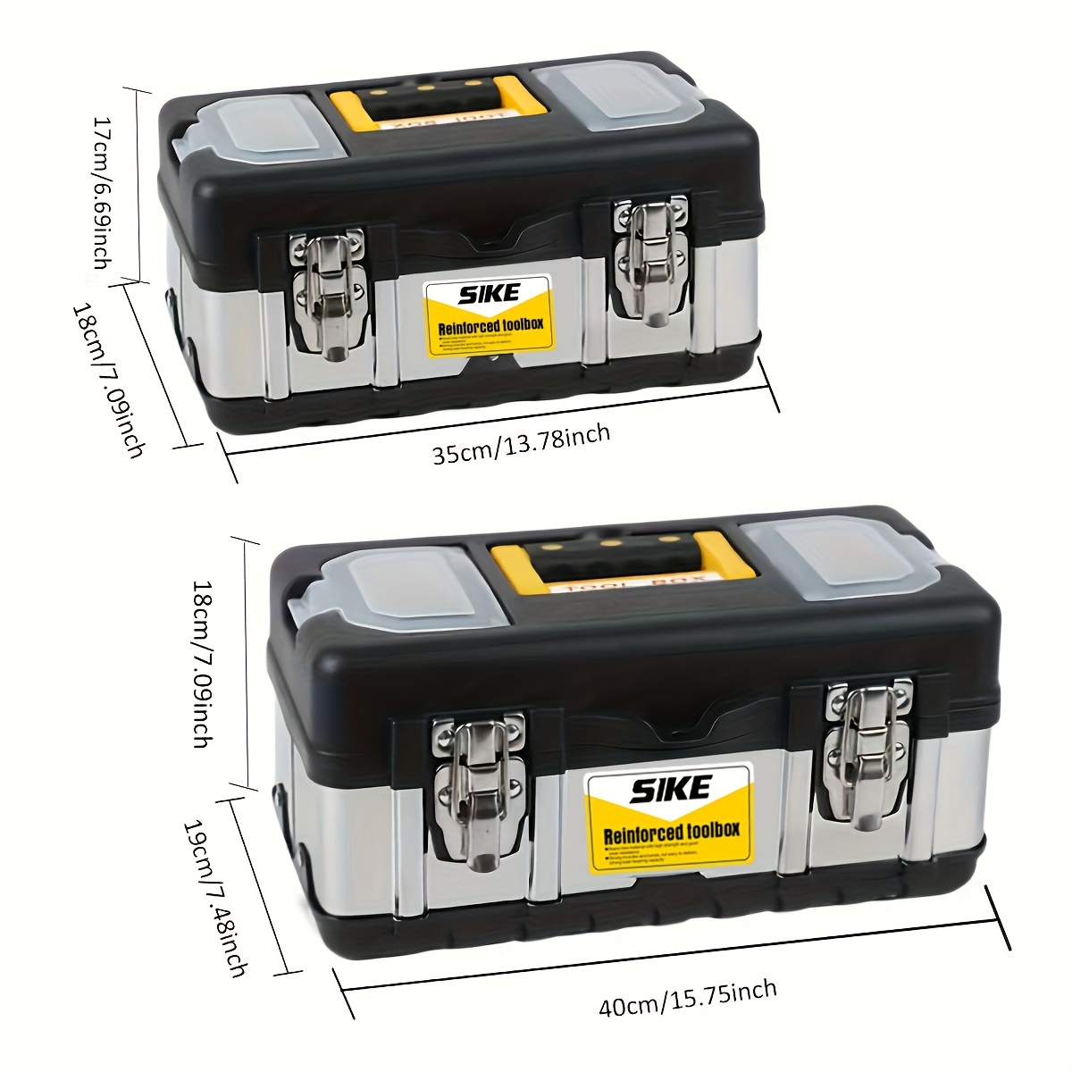 1pc Multi-Function Hardware Household Stainless Steel Industrial Grade Plastic Box, Portable Double-Layer Storage Box, Suitable for Hardware Electrician Decoration And Auto Repair Tool Storage, Thickened, Anti-Fall, Waterproof And Antifreeze