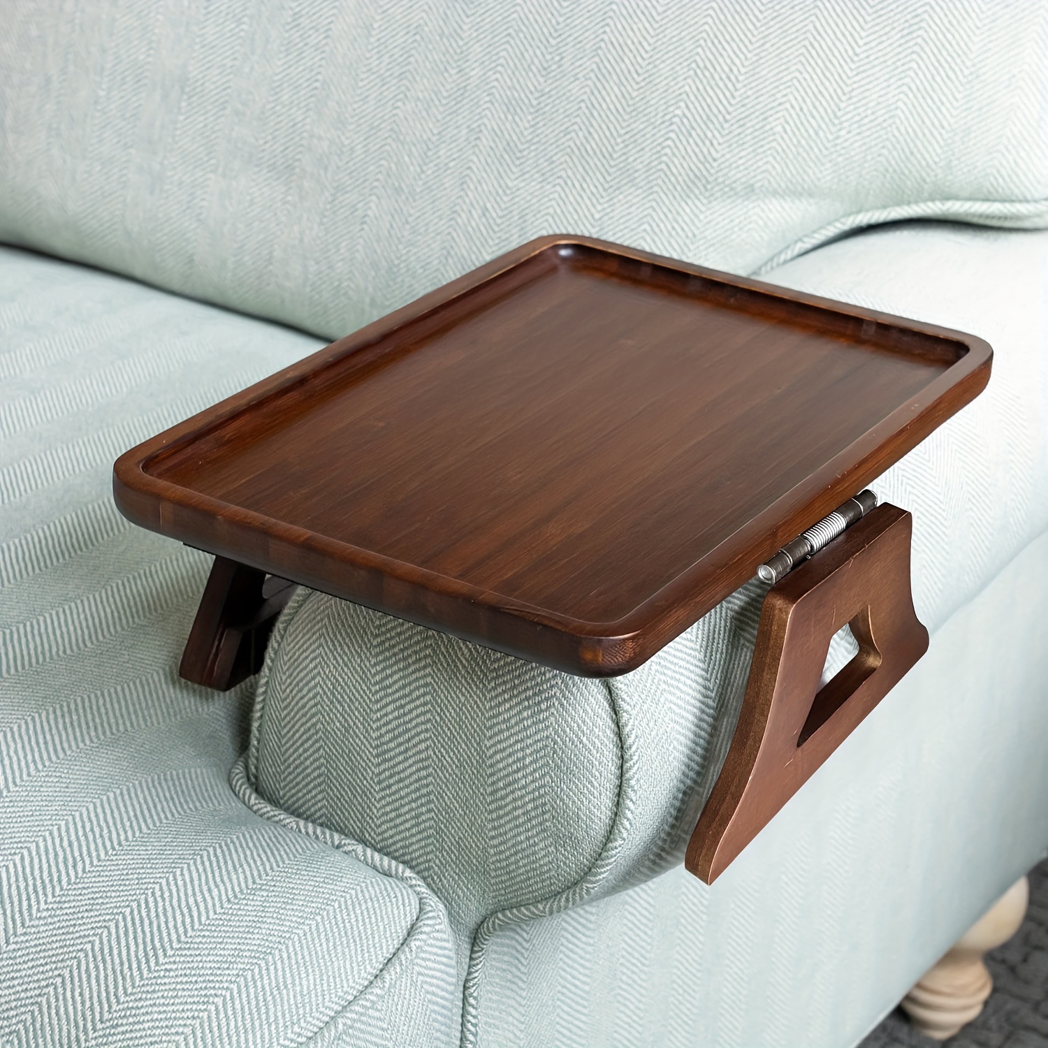 1-teiliges Klapptisch-Tablett Aus Holz, Sofa-Armlehnen-Tablett Aus Holz,  Tragbares, Stabiles Sofa-Clip-Tablett, Platzsparendes Aufbewahrungstablett