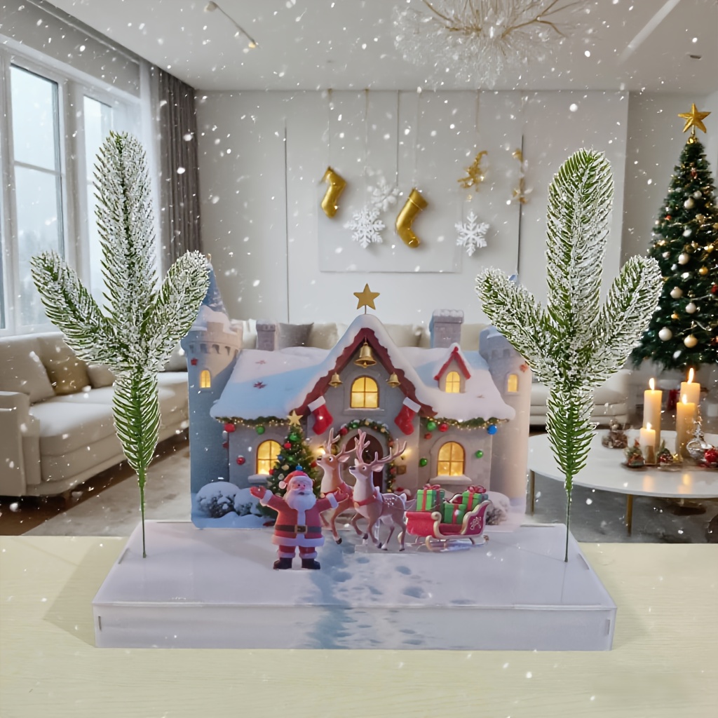 3D Verzamelbare Gebouwen & Accessoires, Kerst Kasteel Montagemodel, Feestelijke Magische Kasteel Decoratie voor Woonkamer of Slaapkamer, Prachtig Feestdagen Geschenk, Kerstdecoratie Nieuwe Items, Miniatuur Item, Kerstdecoratie, Kersthuisdecoratie