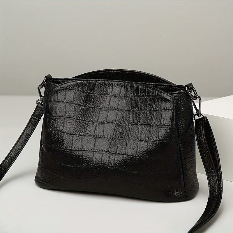 

Crocodile-embossed Bag For - Fashionable Shoulder Detachable , Zip - In /